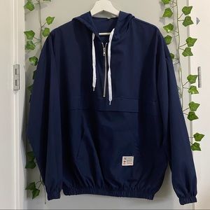 oversized quarter zip hoodie with front pocket